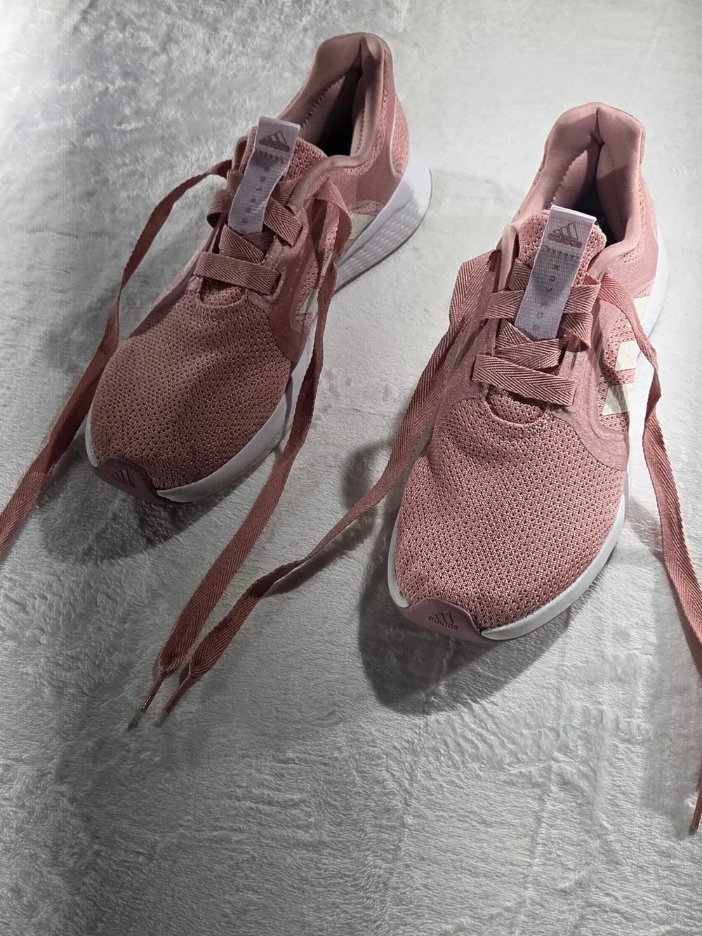 Adidas Bounce Pink/White Athletic Sneakers Breathable Mesh Lace Up sz US 9 -0102